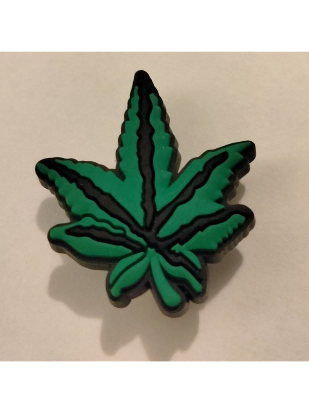 Cannabis Shoe Charm Green Marijuana Leaf  PVC Material 1 Inch Decoration